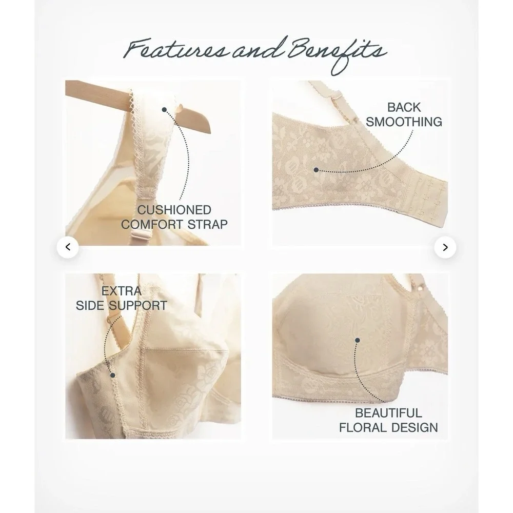 New Playtex 18 Hour Ultimate‎ Shoulder Comfort  Beige Smoothing Bra 4693 40B